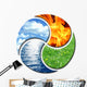 Four Elements as Yin Yang Wall Decal