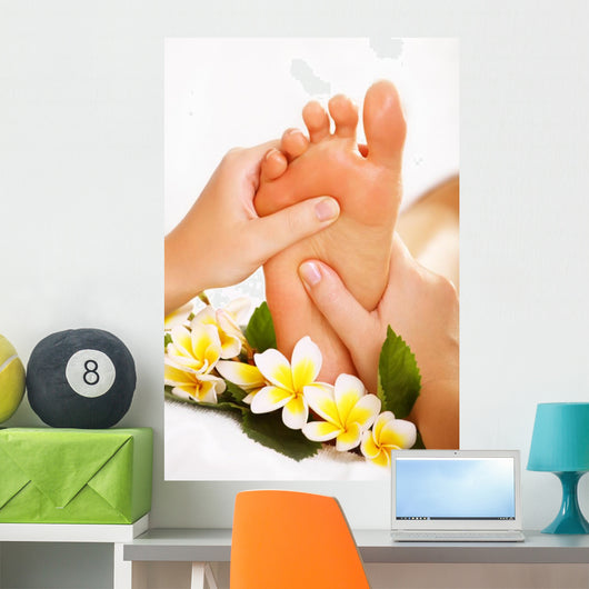 Exotic foot massage and spa foot treatment. Wall Mural