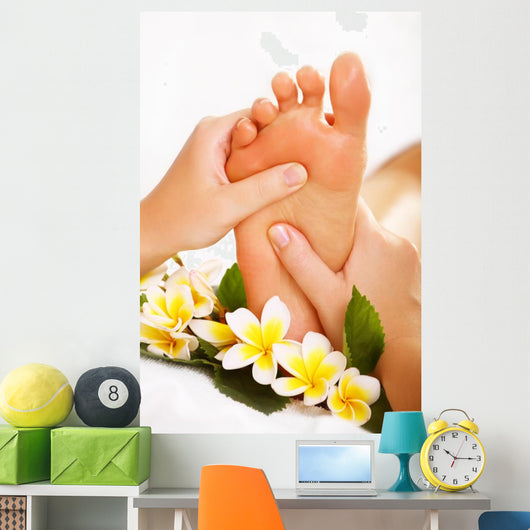 Exotic foot massage and spa foot treatment. Wall Mural