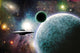 Space Craft near Planet Wall Mural