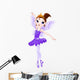 Rainbow Colors Ballerinas Series Violet Ballerina Wall Decal