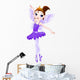 Rainbow Colors Ballerinas Series Violet Ballerina Wall Decal