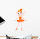 Rainbow Colors Ballerinas Series Orange Ballerina Wall Decal