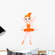 Rainbow Colors Ballerinas Series Orange Ballerina Wall Decal