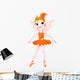 Rainbow Colors Ballerinas Series Orange Ballerina Wall Decal