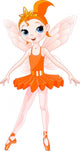 Rainbow Colors Ballerinas Series Orange Ballerina Wall Decal