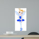 (Rainbow colors ballerinas series). Dark Blue Ballerina Wall Decal
