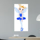 (Rainbow colors ballerinas series). Dark Blue Ballerina Wall Decal
