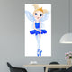 (Rainbow colors ballerinas series). Dark Blue Ballerina Wall Decal