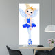 (Rainbow colors ballerinas series). Dark Blue Ballerina Wall Decal