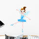 Rainbow Colors Ballerinas Series Blue Ballerina Wall Decal