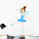Rainbow Colors Ballerinas Series Blue Ballerina Wall Decal
