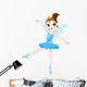Rainbow Colors Ballerinas Series Blue Ballerina Wall Decal