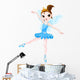 Rainbow Colors Ballerinas Series Blue Ballerina Wall Decal