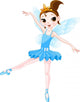 Rainbow Colors Ballerinas Series Blue Ballerina Wall Decal
