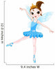 Rainbow Colors Ballerinas Series Blue Ballerina Wall Decal