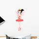 Rainbow Colors Ballerinas Series Red Ballerina Wall Decal
