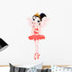 Rainbow Colors Ballerinas Series Red Ballerina Wall Decal