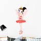 Rainbow Colors Ballerinas Series Red Ballerina Wall Decal