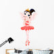 Rainbow Colors Ballerinas Series Red Ballerina Wall Decal