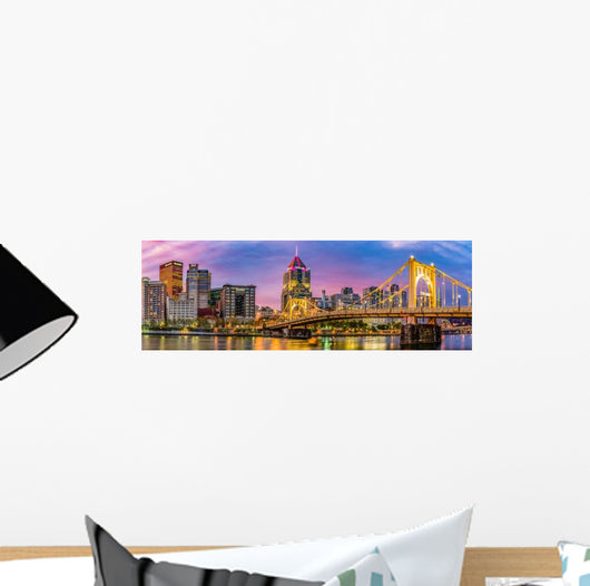 Panorama City Pittsburgh Looking Wall Decal