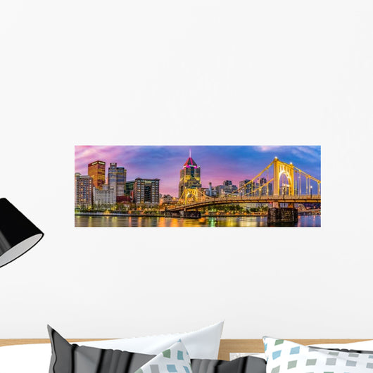 Panorama City Pittsburgh Looking Wall Decal