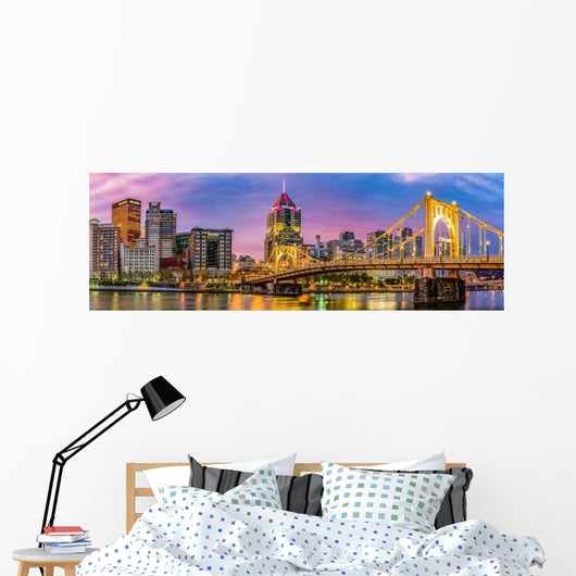 Panorama City Pittsburgh Looking Wall Decal