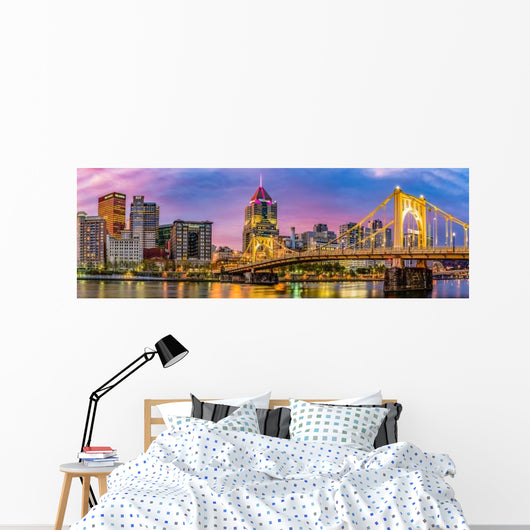 Panorama City Pittsburgh Looking Wall Decal