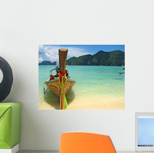 Thai Boat and Beach Wall Decal