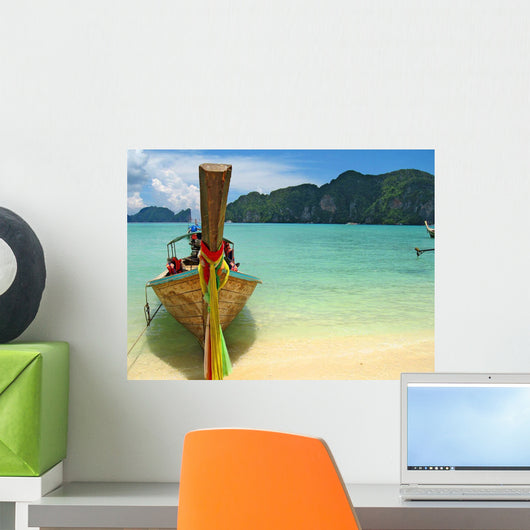 Thai Boat and Beach Wall Decal