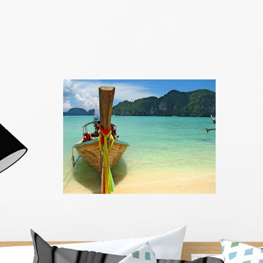 Thai Boat and Beach Wall Mural