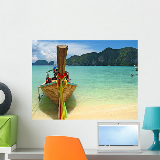 Thai Boat and Beach Wall Decal