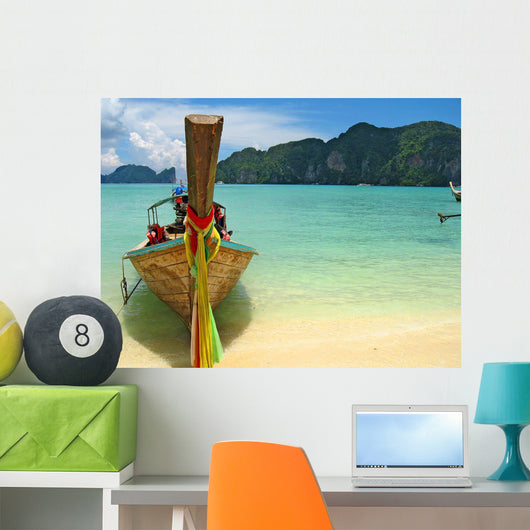 Thai Boat and Beach Wall Decal