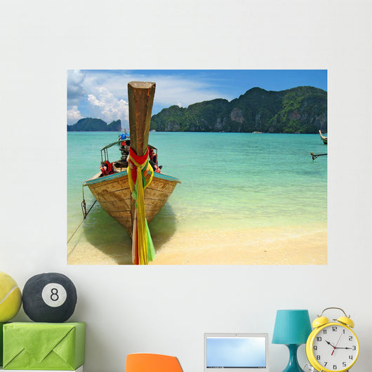 Thai Boat and Beach Wall Decal