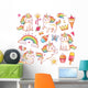 Magic Unicorn Cats Wall Decal Sticker Set