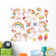 Magic Unicorn Cats Wall Decal Sticker Set