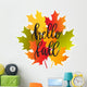 Autumn Leaves Hello Fall Wall Decal