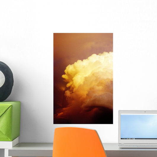 Large Yellow Sunset Storm Cloud Wall Mural