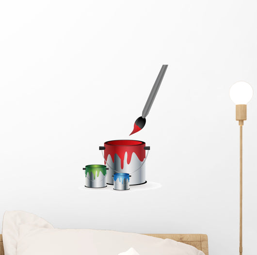 RGB paint tin with brush Wall Decal