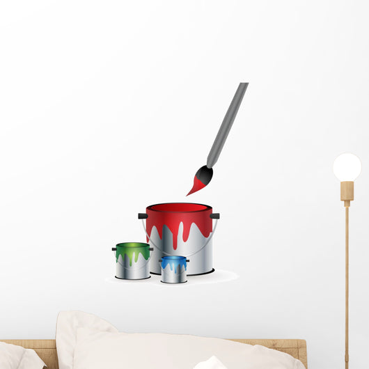 RGB paint tin with brush Wall Decal