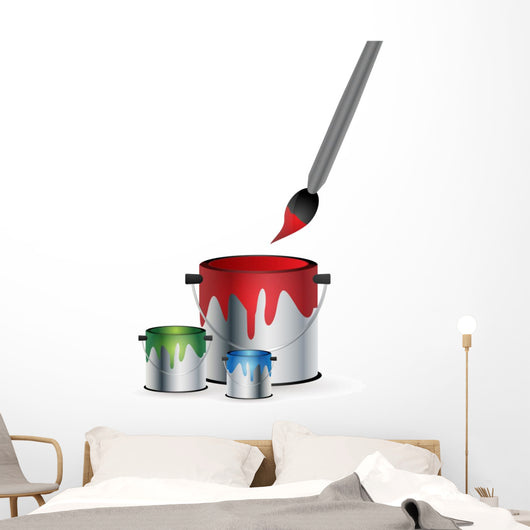 RGB paint tin with brush Wall Decal