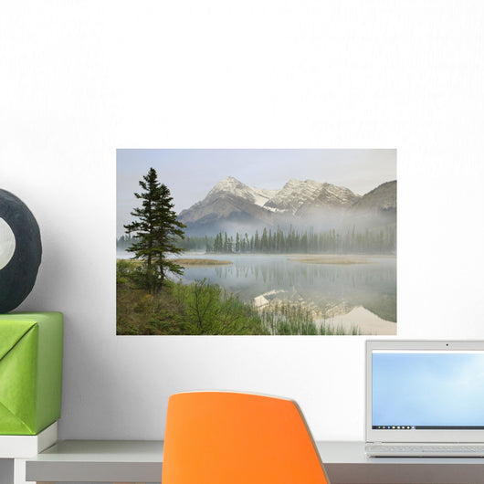 Whitegoat Lake And Mount Elliot, Kootenay Plains, Alberta, Canada Wall Mural