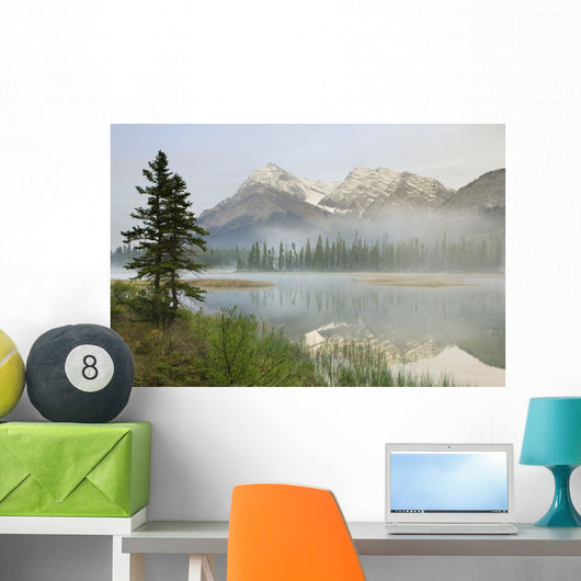 Whitegoat Lake And Mount Elliot, Kootenay Plains, Alberta, Canada Wall Mural