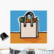 Cloth Shopping Bag With Vegetables Wall Mural