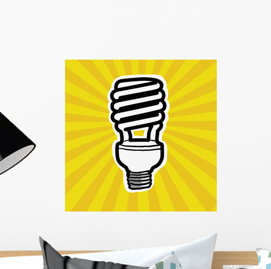 Compact Fluorescent Lightbulb Wall Mural
