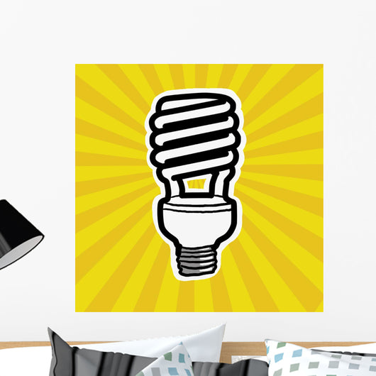 Compact Fluorescent Lightbulb Wall Mural