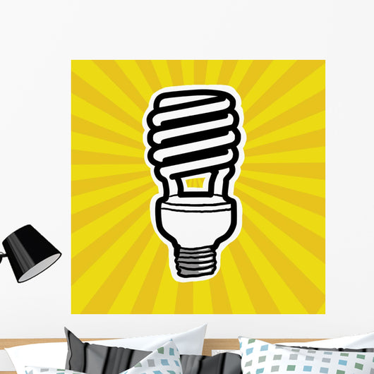 Compact Fluorescent Lightbulb Wall Mural