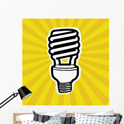 Compact Fluorescent Lightbulb Wall Mural