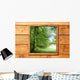 Wooden window jungle green forest view Wall Mural