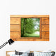Wooden window jungle green forest view Wall Mural